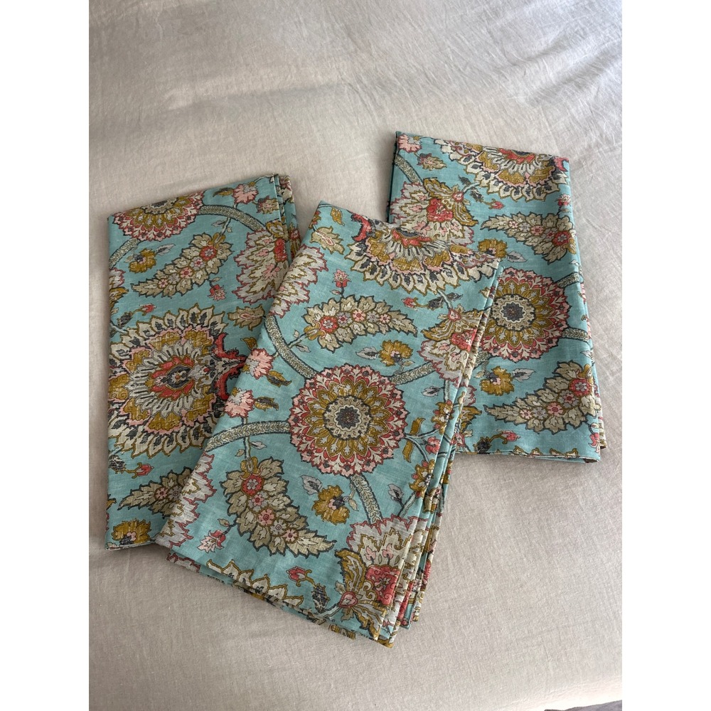 Waverly Opal Orange Floral Paisley Window Panels Curtains 42 x 84 Set of 2